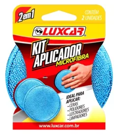 Kit 2 em 1 Aplicador Microfibra Luxcar 2 unidades