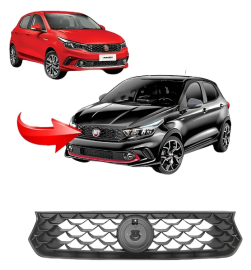 Grade Radiador Fiat Argo Black Piano Sem Emblema  