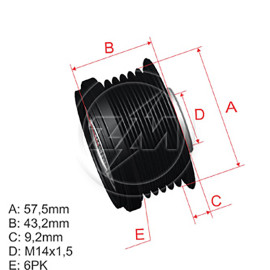Polia Roda Livre do Alternador Dodge Jeep Toyota Corolla 