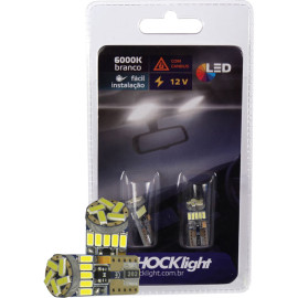 Par L�mpadas Led T10 12V 15 SMD-4014 Canbus 
