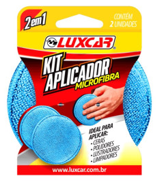 Kit 2 em 1 Aplicador Microfibra Luxcar 2 unidades