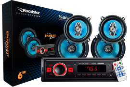 Kit de Auto R�dio e 1 par de Alto Falante 6.5" e 1 par de Alto Falante 5"