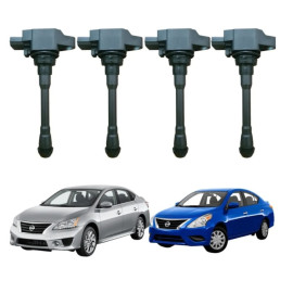  Kit 4 Bobina Ignio Nissan Sentra Tiida X-Trail 1.8 e 2.0 16v 